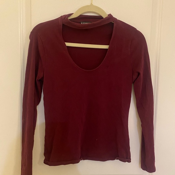 Express size M maroon cutout top - Picture 1 of 3